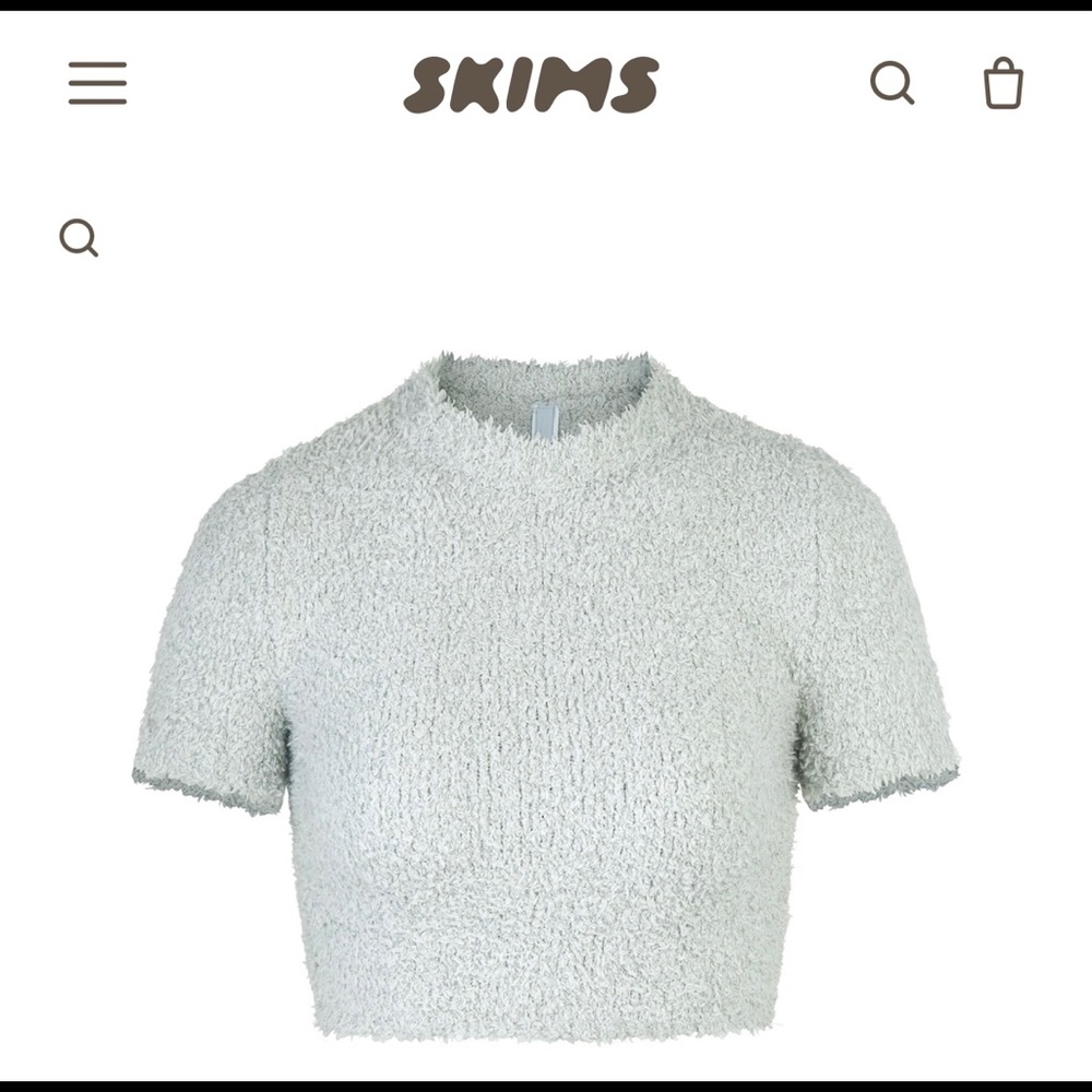 NWT SKIMS Cozy Knit Cropped T Shirt